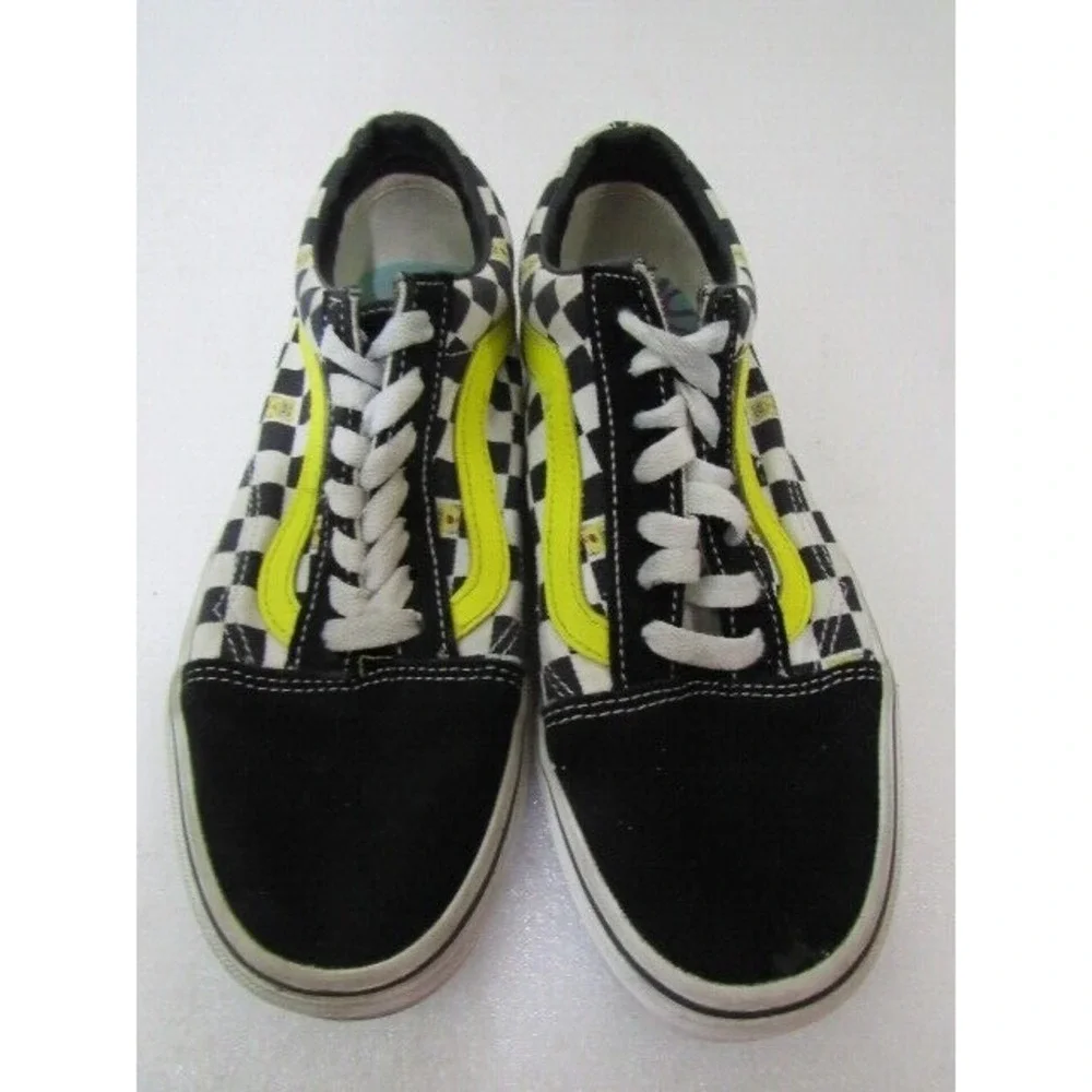 VANS Off The Wall Shoes Sponge Bob Square Pants Black‎ Checker Sneakers Sz 7